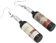[MOBUTOFU] 1 Pair Ear Decoration Earrings for Women Orrous Bottle Pendant Earrings Ear Drop Earrings for Women Trendy Women’s Earrings Earings for Women Ear Hooks Wine Bottle Earhook Red