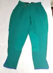 NEW Georg Schumacher Womens Cropped Pants Pleated Front Riding Breeches Green