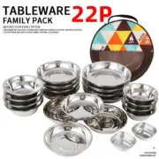 Camp Cook Portable Dining Plate Set of 22 Outdoor Camping Tableware Self Driving