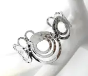 GORGEOUS Urban Artisanal Silver Hammered Texture Rings Cuff Bracelet