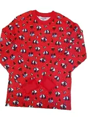 Amazon Essentials Men's 2-Piece Red with Panda Print Knit Pajama Set Small