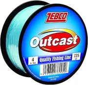 Zebco Outcast Monofilament Fishing Line, Low Memory and Stretch with High Tensile Strength