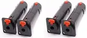 Solderless 1/4 TRS to TRS Female Locking Jacks Plug for D Pedalboards (Black(4pcs))