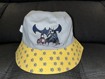 NEW DC Comics Super Pets Bucket Hat Reversible Summer Beach Krypto Ace Bat-Hound