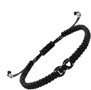 [Generic] Letters Bracelets For Women,Heart Design Handmade Rope Braided | Initial Charm Bracelet, Mens Initial Bracelet, Braided Drawstring Bracelet For Boys Girls