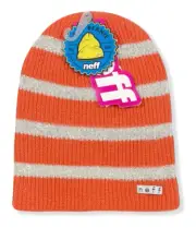 Neff Daily Sparkle Stripe Beanie - NWT Womens One Size Coral - #45237-TOP6