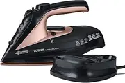 Tower T22008RG CeraGlide Cordless Steam Iron with Ceramic Soleplate and Variable Steam Function, Black and Rose Gold