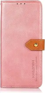 [FanYuan] Case for Oppo A96 5G, Magnetic Flip Leather Premium Wallet Phone Case, with Card Slot and Folding Stand, Case Cover for Oppo A96 5G.(Pink)