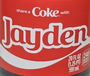 Share a Coke with Jayden 2025 Personalized Gift Coca~Cola Bottle 20oz