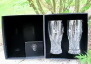 Waterford Lismore Pint Glass Pair #40018812 Boxed NEW with tags Pebble Beach