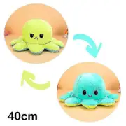 30/40cm Reversible Octopus Plush Doll With Double-sided Pattern Stuffed Cartoon Green Blue