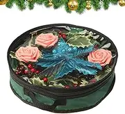 Holiday Wreath Storage Bags - Round Wreath Storage Box With Double Zipper - Round Nag For Holiday Decor With Clear Window And Handle