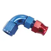 Aeroflow 90° Tube to Female AN Adapter 1/2" to -8AN, Blue/Red Finish, Suits Aeroflow, Moroso & Russell Tubing - AF139-08