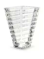 Rogaska 8" Horizons Stable Trapezoid Architecture Vase Clear Lead Crystal Gift