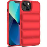 For iPhone 15 Pro Max Collision Resistant Airbag Down Jacket Back Case Anti-slip TPU Phone Cover
