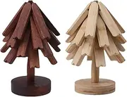 Wooden Trivets Set, Wooden Tree Coasters, Kitchen Wood Hot Pads, Folding Wooden Trivets for Hot Dishes, Heat Resistant Pads for Hot Pots and Pans, Table Insulation Mat for Kitchen Counter