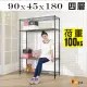 【BuyJM】黑烤漆90x45x180cm強固型鎖接管加高四層架/波浪架