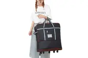 Extra Large Foldable Travel Bag Expandable Rolling Duffle Bag With Wheels-Black