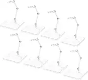 KOMBIUDA 8pcs Doll Model Stand Desktop Figure Holder Doll Stand Holders Move Figures Adjustable Action Figure Rack Motion Doll Accessories Stands Figure Stand Models Plastic Transparent