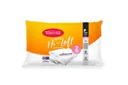2PK Tontine Hi-Loft Gusset Sleeping Pillow Cushion Rectangle Home Bedding White