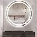 60/80/90CM LED Bathroom Mirror Round Vanity Clear Anti-fog Makeup Shaving Mirror