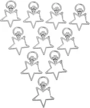 Gatuida Key Ring Snap Hook 40pcs Star Shape Lobster Clasp Silver Key Chain Rings Connector for DIY Accessories