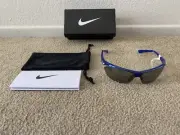 Blue Nike Tailwind Sport EVO491-422 Max Optics Sunglasses Grey Lens New Tag Box