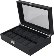 [CFZSALK] Watch Box Watch Holder Watch Display Storage Box Jewelry Collection 12 Slot Luxury Carbon Fiber Metal Buckle Watch Box Organizer Case Watch Case KeYJ