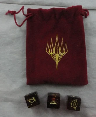 Magic The Gathering Gold Glitter Lord of the Rings Middle Earth Promo Dice & Bag