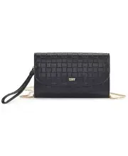 DKNY Black Grayson Wallet on a Chain R315ZV04 $158