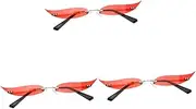 [Gadpiparty] 3pcs rimless sunglasses cute sunglasses funny novelty party sunglasses star sunglasses trendy eyewear party favor sunglasses for women frameless sun glasses dress child cool Metal