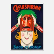 Galrie Cafiaspirina Saca el Dolor Vintage Advertising Poster Retro Wall Art, Poster Only, A4 21 x 30cm (8 x 12inch)