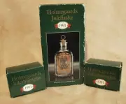 HOLMEGAARDS Denmark 1991 Christmas Bottle Flask+ Dram/Shot Glass Set HOLME GAARD
