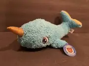 Narwhal Plush Toy A&A Global Industries Inc. NWT New W/ Tag Blue Yellow