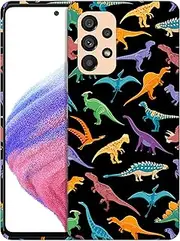 Glisten - Samsung Galaxy A53 Case, Samsung A53 5G Case - Dinosaur Multicolor Pattern Printed Cute Plastic Hard Snap on Protective Designer Back Phone Case/Cover for Galaxy A53 5G.[ 6.5"]