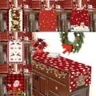 Faceless Gnome Elk Xmas Tablecloth Table Cover Home Party Decor