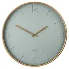 Amalfi Modern Wall Clock 60cm Battery Operated Decorative Clock Pale Green/Gold