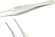 MuskalMed Ultra Fine Points Adson Dressing Forceps 1.0 mm Serrated Jaws Straight Tips 12 cm / 4.75 inch Medical Surgical Veterinary Plier Tweezer Instruments (4-2-4)