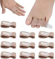Hammer Toe Straightener, 10Pcs Toe Cushioned Bandages, Toe Finger Buddy Bands,Toe Straightener Toe Protector Wraps Toe Splints Bent Toes Corrector Toe Separators,Broken Toe Splint Wraps Finger Loops