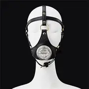 Sexy Leather Headgear SM Master and Servant Role Play Flirting Adult Products Removable Transparent Soft Silicone Mouth Gag