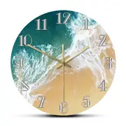 Tropical Ocean with Big Waves Scenery Wall Clock Nautical Home Decor Minimalist
