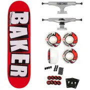 Baker Logo Skateboard Red 8.12" with Independent Reynolds Trucks, Spitfire Whee