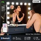 Maxkon Hollywood Makeup Mirror Dimmer 14 LED Light Bulbs USB Charger Bluebooth