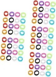 5sets Soft Silicone Finger Rings for Hairdressing Scissors Comfortable Grips Inserts for Grooming Flexible Skid Protective Accessories for Pet Barber Use 16pcs*5