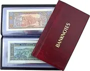 COLLECTOR ALBUM FOR BIG BANKNOTES NOTES Banknote Album with 20 pages 11x19cm (RED)