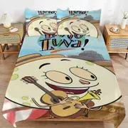 v2717 Bed Sheets Bedding Let's Go Luna Cartoon Bedding Sets Ultra Soft Skin-Friendly Duvet Cover 3 Piece, Cute Comforter Cover Bed Set for Boys Girls
