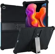 [ROUMAYMAY] for Galaxy Tab S6 Lite 10.4 Case 2022/2020/2024 with Kickstand Adjustable, Soft Silicone Rubber Lightweight Shockproof Tablet Cover for Samsung Tab S6 Lite with Stand, Black
