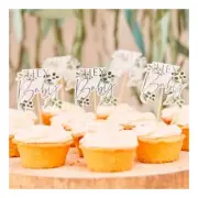 NEW Ginger Ray Botanical Baby Hey Baby Cupcake Toppers 12 Pack By Spotlight