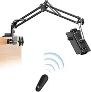 VOLTIFYMAX Tablet Holder for Kindle Holder Reading in Bed with Remote Page Turner, Hands-Free for iPad Stand Arm, Compatible with Kindle Accessories, iPad, iPhone, eReaders Devices, Gifts for Readers