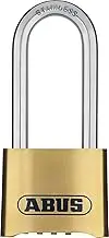 ABUS Combination Lock 180IB/50HB63 - Padlock with high Shackle - Weatherproof - with Adjustable Combination Code - ABUS Security Level 5 - Brass-Coloured
